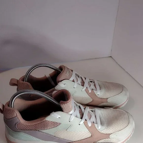 Skechers Bobs Sport Arc Waves Shoes Womens Sz 11 White Pink Athletic Trainers - Picture 4 of 9